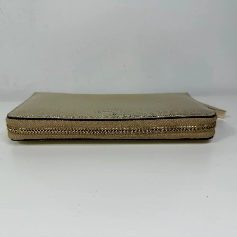 Kate Spade Lacey Mikas Pond Gold Zip Around Wallet
